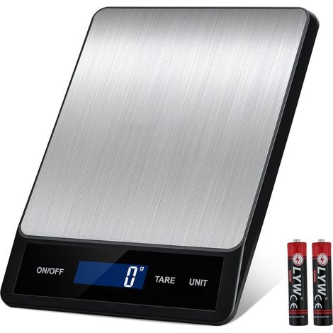 Balance Cuisine Numérique 15 kg/1 g, Écran LCD Rétroéclairé, Fonction Tare, Précision Alimentaire Haute, Set de 6 Unités (1/5)