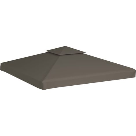 FIMEI Toile supérieure de belvédère 2 niveaux 310 g/m² 3x3 m Taupe (1/5)
