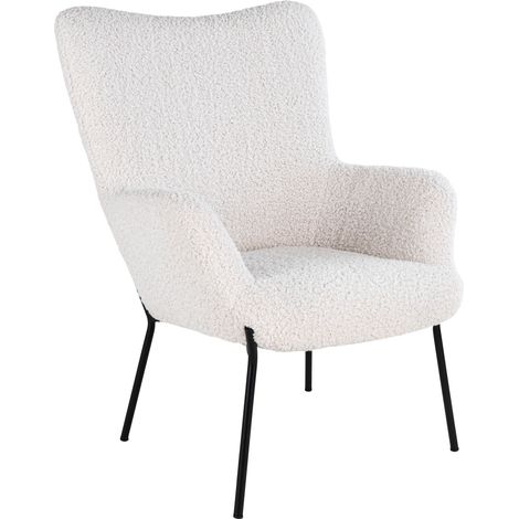 Glasgow Fauteuil, imitation peau de mouton, blanc. (1/5)