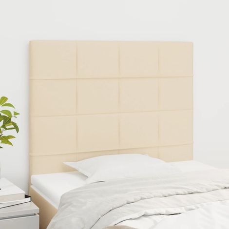 Lot de 2 Têtes de lit Style Classique Armoires de lit - Crème 80x5x78/88 cm Tissu BV765658 - BonneVie (1/5)