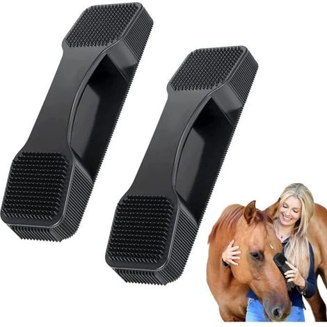 Lot de 2 brosses de toilettage pour peigne de massage pour chevaux, brosses pour chevaux pour massage et thérapie (1/4)