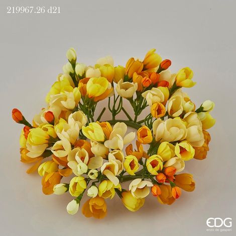 EDG Enzo De Gasperi Portacandela Corona Crocus-Mix D 21 Cm Int. 8 Cm Giallo Arancione