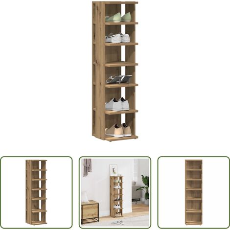 vidaXL Bois d'ingénierie - Armoire à chaussures chêne artisanal bois d'ingénierie (1/5)