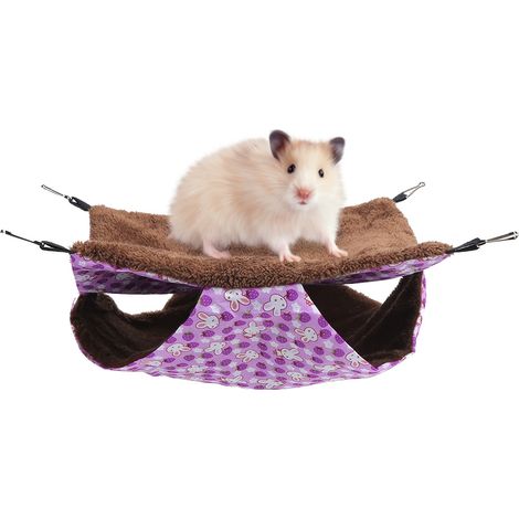 Hamac suspendu chaud double couche pour petits animaux - Nid douillet pour écureuils et lapins (1/5)