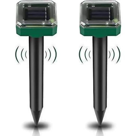 Lot de 2 répulsifs anti-taupes à énergie solaire pour jardin, répulsif antiparasitaire étanche IP65 pour gopher, campagnol et serpent \\u200b\\u200bRépulsif animal haute sensibilité pour pelouse, jard (1/5)