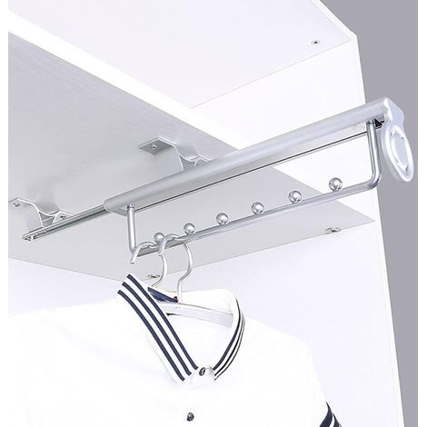 35CM Heavy Duty Pull-Out Clothes Rack, Trouser Rack, Sliding Hanger, Telescopic Wardrobe Rail, Hanging Rail for Clothes Closet (1/5)