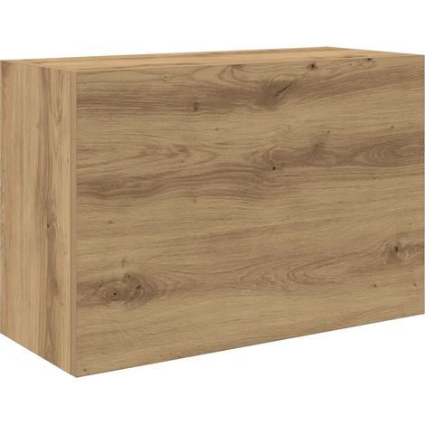 Mobiletto da bagno a parete dal design pratico 60 x 25 x 40 cm realizzato in legno di rovere composito finitura artigianale 020051268