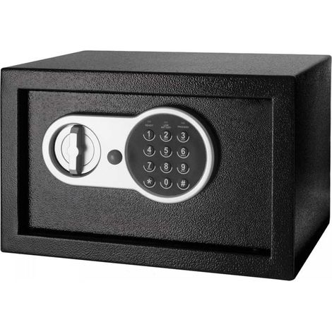 Herzberg HG-03855: Caja fuerte electrónica digital de acero con doble perno - 20x31x20cm