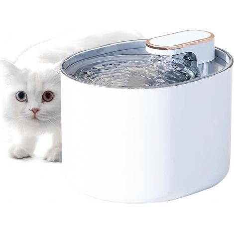 Fontaine à Eau pour Chat 3L Ultra Silencieuse Filtre sans BPA Blanc (1/4)