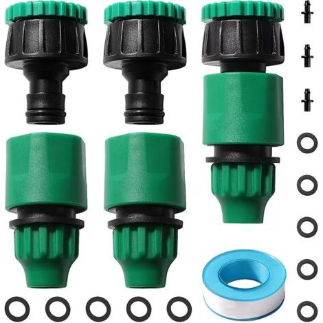 Pair 6 Pièces G1/2 G3/4 à 8/12 mm 4/7 mm Micro Irrigation Connecteur Rapide, Micro Irrigation Adaptateur, Accouplement Rapide Tuyau de Jardin, pour Système D'irrigation de Jardin (1/5)