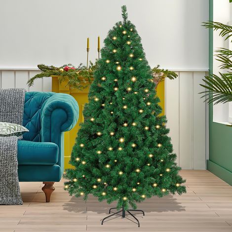 TolleTour Albero di Natale artificiale riutilizzabile, con rami automatici e supporto in metallo, con luci a LED, 180 cm. (1/5)