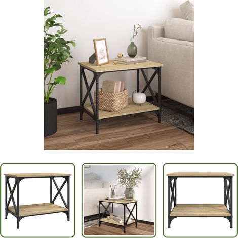 Holzwerkstoff Tisch -  Beistelltisch Sonoma-Eiche 55x38x45 cm Holzwerkstoff (1/5)