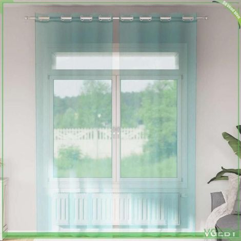 4102148 Rideaux en voile avec illets 2 pcs turquoise (1/5)