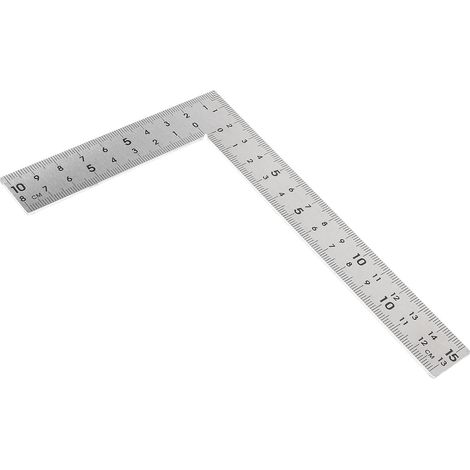 Règle Carrée Acier Inoxydable Équerre Multifonction avec Double Échelle Précise Outil de Mesure pour Menuiserie et Construction (1/5)