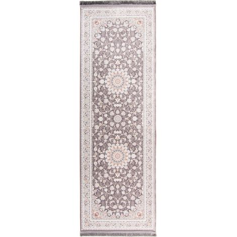 Tapis persan Rasam  - 200x100cm, Rectangular - 100% Acrylique - Tissé - Gris