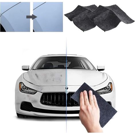 Efface Rayures Chiffon Voiture,Réparation d'éraflure de Voiture Car Surface réparation Propre ,Rayure Voiture Réparer Tissu,4PCS (1/4)