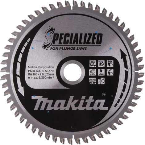 B-56770 Disco sierra circular, Specialized T.C.T, 165 x 20 mm, 56 D