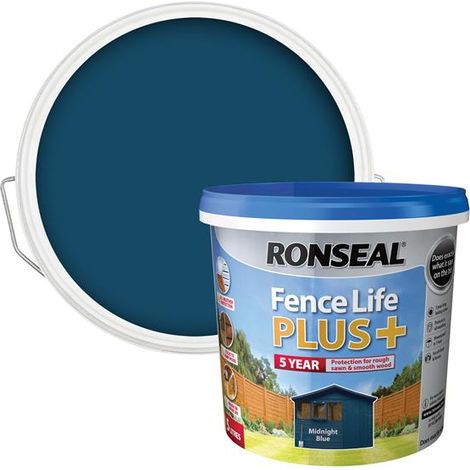 Ronseal 38640 Fence Life Plus+ Midnight Blue 5 litre RSLFLPPMB5L