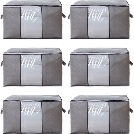 Faltbare Aufbewahrungstaschen (90 l, 6er-Set) – Stabile Griffe, dickes Material, ideal für die Kleiderschrankorganisation (1/5)