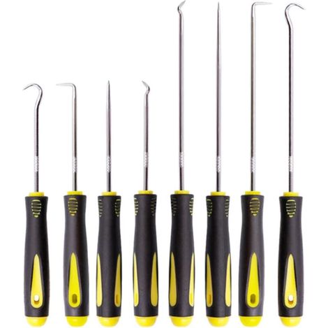 Juego de ganchos y destornilladores mecánicos de precisión, juego de ganchos y destornilladores mecánicos, herramienta para desmontar molduras de puertas, extractor de sellos, ganchos de largo alcance