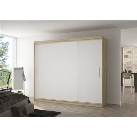 Schiebetürenschrank Schrank Nr.510 in Sonoma Eiche- Weiß matt 250x215x58 cm (1/3)