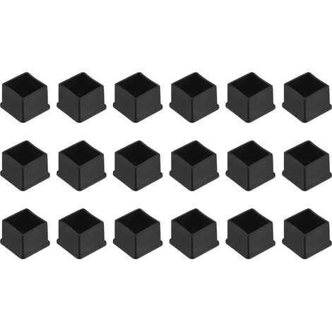 18 Pièces Bouchons Carrés en Plastique 19 x 19mm Noir (1/5)