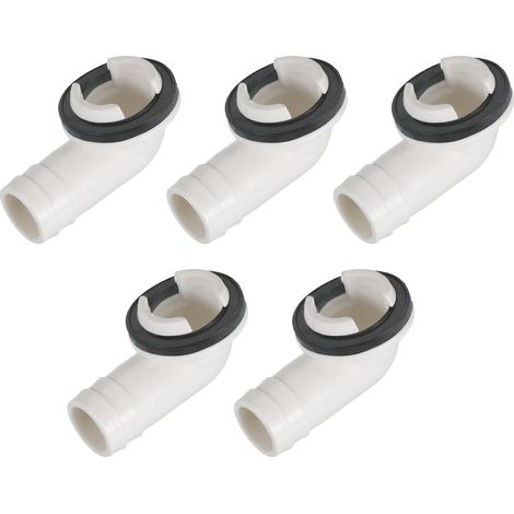 5 pièces Raccord coudé de tuyau de vidange 16mm Blanc (1/5)