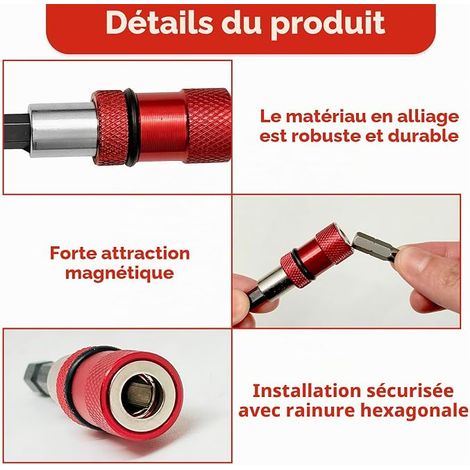 Quick Change Magnetic Screwdriver Bit Holders, Placo Screwdriver Bit with Adjustable Depth Stop 1/4" Hex Shank Compatible with Drills and Placo Screwdrivers (1/2)