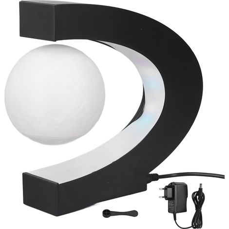 Lampe Lune Lévitation ABS, Lumière Nocturne Flottante pour Bureau et Décoration Maison, 100‑240V Prise EU (1/5)