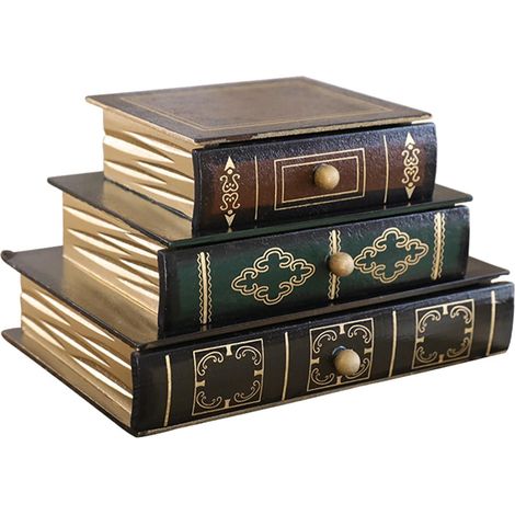 Boîte De Rangement En Forme De Livre - Tiroirs À 3 Niveaux - Pour Bureau Ou Étagère - Boîte Décorative Et Fonctionnelle - 1 Pièce (1/5)