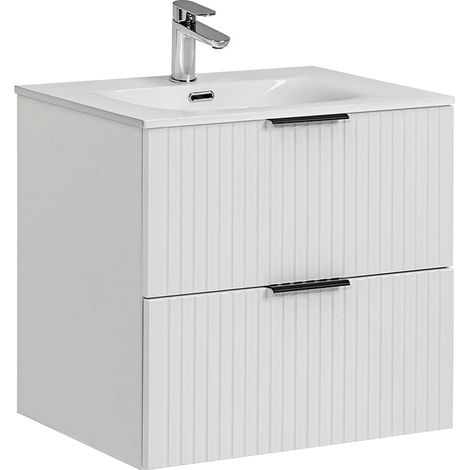 Mueble lavabo individual encastrado 60cm Adriel Blanco (1/5)