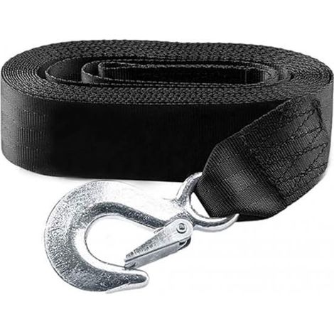 Corde de remorquage pour voiture - Câble de remorquage - Cordes de remorquage - Sangle de remorquage - Cordes de remorquage - avec 2 crochets - 2000 kg 6 mètres - Fournitures d'urgence pour voiture - (1/5)