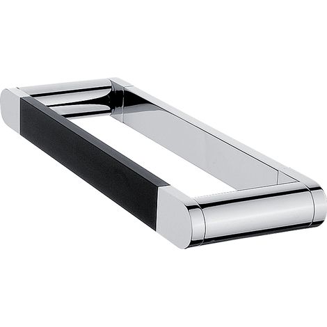 Porte-serviettes 1 Barre Fixe, L. 22.5 Cm, Noire Mate et Chrome, Nava Nimco (1/5)