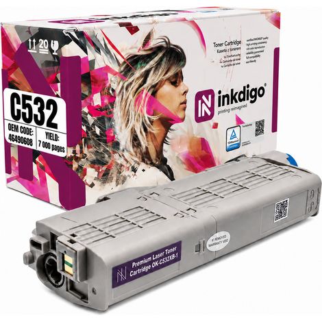 Toner Inkdigo 46490608 compatibile con OKI C532DN MC563DN C542DN MC573DN certificato TÜV (1/5)