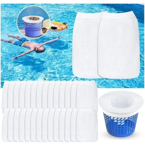 30 Pool Filter Socks, Ultra-Fine Mesh, Elastic Nylon, Reusable (1/5)
