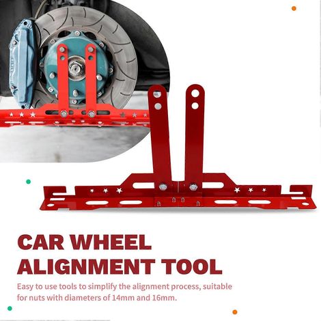 Planche à outils pour l'alignement des roues de voiture, outil réglable de mise à niveau et d'équilibrage des roues de voiture, rouge. (1/5)