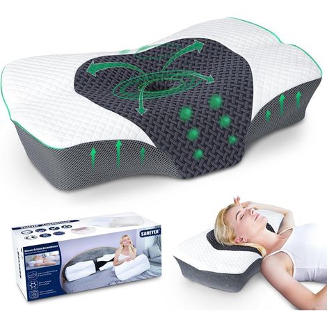 Orthopädisches Nackenstützkissen Seitenschläferkissen Memory Foam 60x40x13/11cm (1/5)