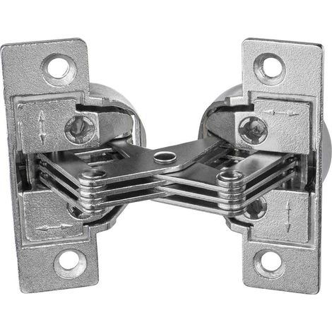 Bisagra para muebles atornillable - Bisagra GS 45 para apertura en ángulo de inglete de 45°, acero niquelado de 135°, 1 pieza - Bisagra de solapa (1/5)