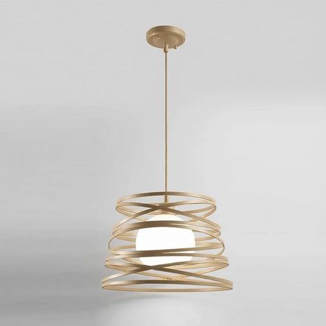Lustre moderne à rayures entrelacées finition en forgé mat douille puissance maximale watts cordon d'alimentation cm V E27 60 100 230 fer (1/4)