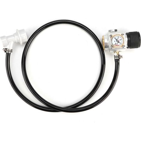 Mini-CO2-Regler 0–90 PSI mit Manometer, 5/16-Zoll-Gasleitungs-Zubehörset für Bierpumpe und Druckregler, Fassanschluss-Set (1/5)
