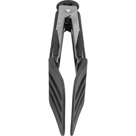 Grillzange aus Edelstahl und Silikon, Küchenzange für Steaks, Grillgerichte und Gebäck, 23 cm, schwarz, inklusive Ständer, Küchenhelfer für den Haushalt. (1/5)