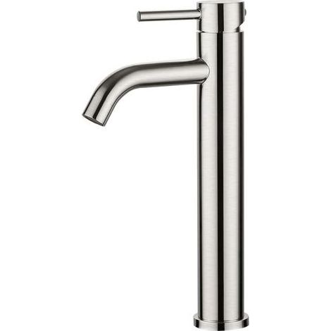 Robinet de Lavabo, Robinet Mitigeur Lavabo Haut de Salle de Bains avec Bec Haut, Mitigeur avec Raccordement Eau Froide/Chaud, Gris (1/5)