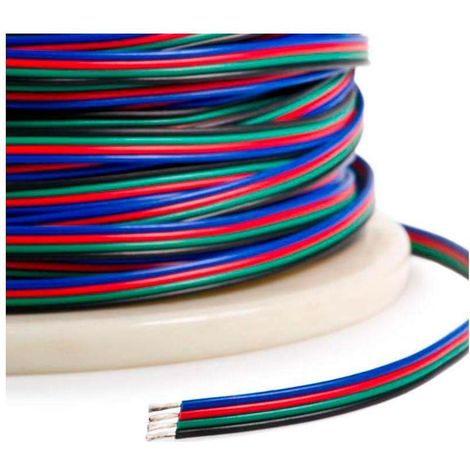 Rouleau 100m Gaine Câble Électrique Plat 0.5mm² pour Ruban LED 4P (1/2)