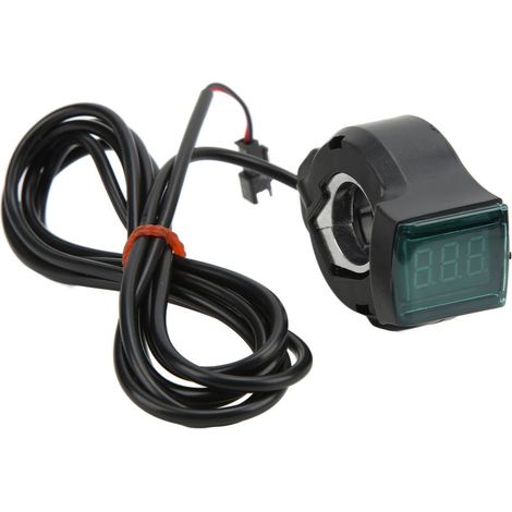Manette d'accélérateur électrique à pouce pour vélo, contrôleur de vitesse à affichage rouge, accélérateur digital pour guidon. (1/5)