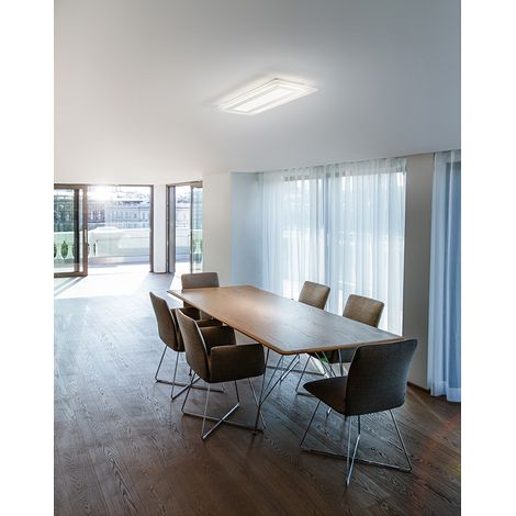 Plafonnier LED Carré Métal Blanc 51W CCT Sélectable 3000K-6000K Diffuseur Satiné 70x30 cm Design Moderne - Perenz Luminaire Éclairage Intérieur