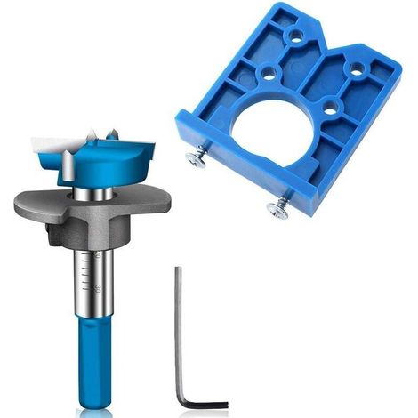 Gabarit de Perçage Charniere Invisible 35 mm Ouvre Trou de Charnière Localisateur (Bleu)