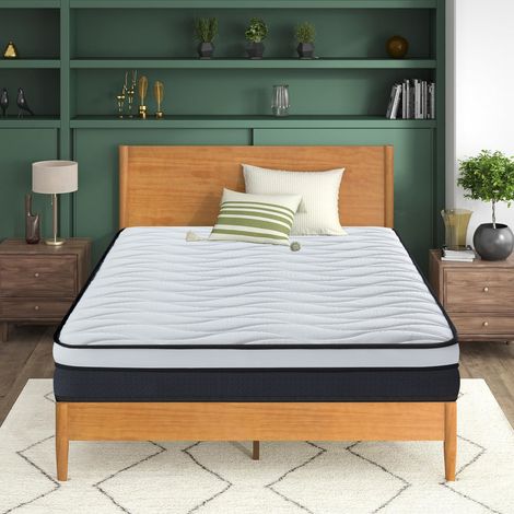 Matelas 90x200 Memoire de Forme, Épaisseur 26 cm, Hybride Mousse & Ressorts Ensachés, Fermeté Moyenne, Certifié Oeko-TEX, 8 Zones (1/5)