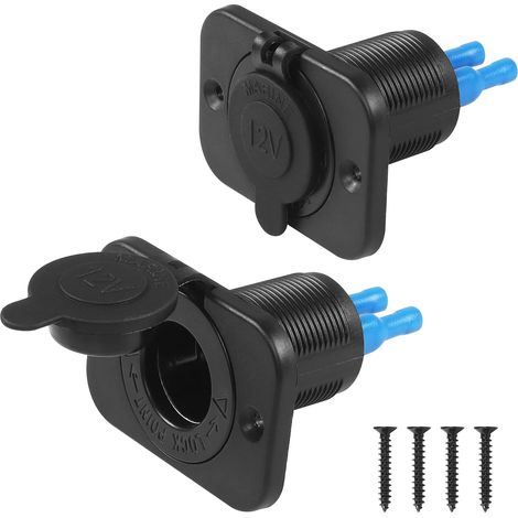 2 pièces Prise Allume-Cigare de Voiture 12 V avec LED Bleue, Prise Allume-Cigare étanche Prise de Courant 12 Volts de Remplacement pour Voiture Marine Moto ATV RV (1/5)