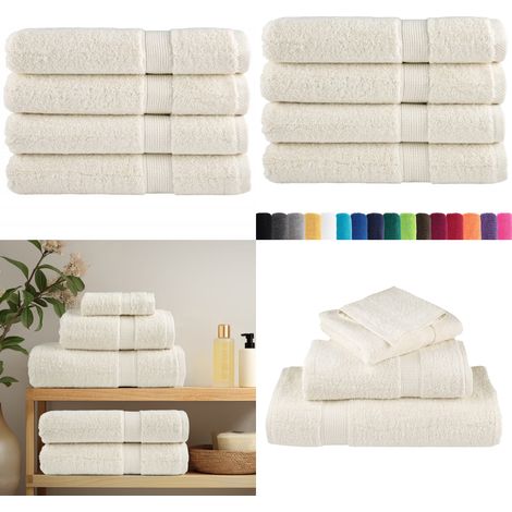 Premium-Saunatücher SOLUND 4 Stk. Cremeweiß 80x200 cm 600 g/m² - Saunatücher - Badeset - Wellness - Baumwollhandtuch - Cremefarbenes Handtuch - Home & Living (1/5)