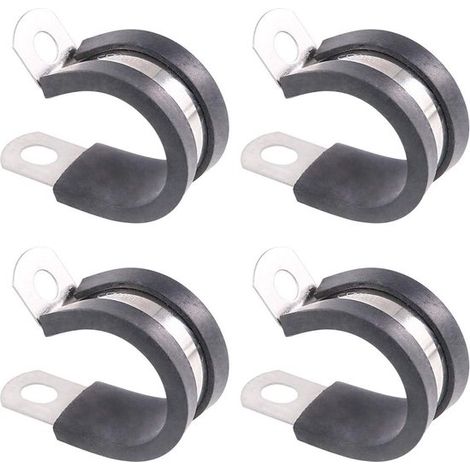 20 abrazaderas de goma para cables de 22 mm (7/8 pulgadas) - Abrazaderas de acero inoxidable con aislamiento para cables, ideales para la sujeción y reducción de ruido. (1/5)